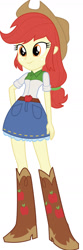 Size: 549x1655 | Tagged: safe, artist:thehumanboywonder, applejack, oc, human, equestria girls, g4, applejack's cowboy boots, belt, belt buckle, boots, clothes, clothes swap, cowboy boots, cowboy hat, cowgirl, denim skirt, equestria girls-ified, hat, high heel boots, palette swap, recolor, shirt, shoes, simple background, skirt, solo, stetson, white background