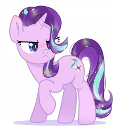 Size: 700x769 | Tagged: safe, artist:jeffapegas, artist:linli, starlight glimmer, pony, unicorn, g4, :<, angry, base used, blushing, commission, cute, female, frown, glimmerbetes, madorable, mare, raised hoof, shadow, simple background, solo, starlight glimmer is not amused, transparent background, unamused, ych result