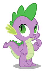 Size: 1961x3059 | Tagged: safe, artist:otfor2, spike, dragon, g4, it's about time, season 2, fangs, high res, male, shadow, simple background, solo, thinking, transparent background, vector