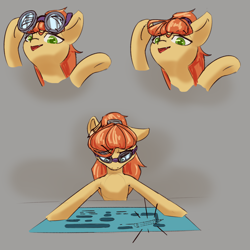 Size: 2000x2000 | Tagged: safe, artist:falses, oc, oc only, unnamed oc, earth pony, pony, blueprint, concept, concept art, development, engineer, glasses, high res, sketch, solo