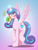 Size: 4500x5900 | Tagged: safe, artist:aarondrawsarts, princess flurry heart, whammy, alicorn, pony, snail, g4, adult flurry heart, blushing, commission, commissioner:reversalmushroom, cute, embarrassed, female, floppy ears, flurrybetes, glowing, glowing horn, horn, looking at you, magic, older, older flurry heart, plushie, spread wings, wings