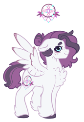 Size: 1635x2375 | Tagged: safe, artist:damayantiarts, oc, oc only, oc:lavender cloud burst, pegasus, pony, chest fluff, female, mare, pegasus oc, simple background, smiling, solo, white background, wings