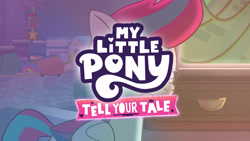 Size: 3410x1920 | Tagged: safe, screencap, zipp storm, pegasus, pony, g5, my little pony: tell your tale, the game is ahoof, spoiler:g5, spoiler:my little pony: tell your tale, spoiler:tyts01e12, female, high res, mare, my little pony logo, solo, television