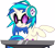 Size: 3446x3000 | Tagged: safe, artist:cloudy glow, dj pon-3, vinyl scratch, g4, slice of life (episode), bipedal, female, headphones, high res, mare, simple background, smiling, solo, sunglasses, transparent background, vector, vinyl's glasses