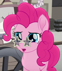 Size: 578x658 | Tagged: safe, screencap, pinkie pie, g4, my little pony: rainbow roadtrip, cropped, glasses, solo