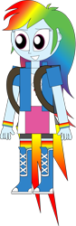 Size: 369x1101 | Tagged: safe, artist:rupahrusyaidi, rainbow dash, human, equestria girls, g4, clothes, cutie mark on clothes, flying, jetpack, simple background, solo, transparent background