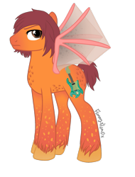 Size: 1173x1544 | Tagged: dead source, safe, artist:galaxiemadchen, pegasus, pony, riff (msm), male, my singing monsters, ponified, simple background, solo, stallion, transparent background