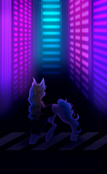 Size: 1259x2048 | Tagged: safe, artist:neonbugzz, oc, oc:aqua celeste, earth pony, pony, city, looking away