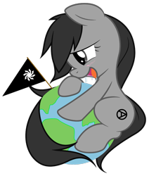 Size: 1487x1753 | Tagged: safe, artist:theuser28282, oc, oc only, earth pony, pony, anarchist, drool, planet, simple background, solo, transparent background