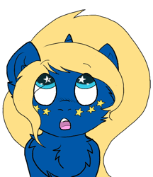 Size: 690x800 | Tagged: safe, artist:sorajona, oc, oc only, oc:nebula, pony, chest fluff, european union, looking up, nation ponies, ponified, simple background, solo, starry eyes, transparent background, wingding eyes