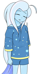 Size: 652x1280 | Tagged: safe, artist:batipin, trixie, human, equestria girls, g4, clothes, drool, eyes closed, female, pajamas, simple background, sleepwalking, solo, tired, transparent background