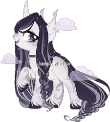 Size: 419x466 | Tagged: safe, artist:kawaiighetto, oc, oc only, pony, unicorn, braid, choker, horn, raised hoof, simple background, solo, transparent background, unicorn oc