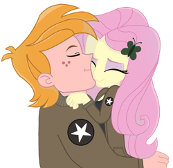 Size: 2547x2480 | Tagged: safe, artist:dashdeviant, artist:edy_january, edit, vector edit, big macintosh, fluttershy, human, equestria girls, g4, my little pony equestria girls: better together, clothes, female, geode of fauna, girls und panzer, high res, hug, jacket, magical geodes, male, marine, marines, military, military uniform, russia, saunders, ship:fluttermac, shipping, simple background, straight, transparent background, uniform, united states, usmc, vector
