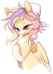 Size: 1010x1424 | Tagged: safe, artist:dammmnation, oc, oc only, pegasus, pony, bust, clothes, colored hooves, eyelashes, female, headscarf, hoof on chest, mare, pegasus oc, scarf, simple background, smiling, solo, transparent background, wings