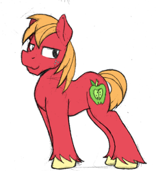 Size: 1244x1364 | Tagged: safe, artist:sefastpone, big macintosh, earth pony, pony, g4, colored sketch, male, missing accessory, simple background, solo, stallion, white background