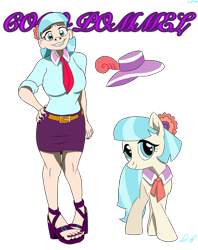 Size: 2248x2840 | Tagged: safe, artist:holdenwolfart, coco pommel, earth pony, human, pony, g4, high res, human paradox, human ponidox, humanized, self paradox, self ponidox, simple background, smiling, solo, transparent background