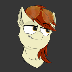 Size: 900x900 | Tagged: safe, artist:rapid9, pony, bust, commission, glasses, gray background, simple background, smiling, solo, ych result