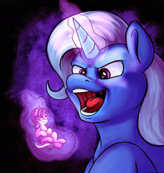 Size: 1920x2030 | Tagged: safe, artist:delectablemagic, starlight glimmer, trixie, pony, unicorn, g4, esophagus, female, glimmer prey, imminent vore, lesbian, mare, mawshot, micro, open mouth, oral invitation, ship:startrix, shipping, size difference, taste buds, trixie predamoon, uvula