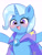 Size: 1626x2136 | Tagged: safe, artist:leo19969525, trixie, pony, unicorn, g4, blushing, brooch, cape, clothes, cute, diatrixes, eyelashes, female, gem, horn, jewelry, mane, mare, open mouth, open smile, purple eyes, simple background, smiling, solo, trixie's brooch, trixie's cape, white background