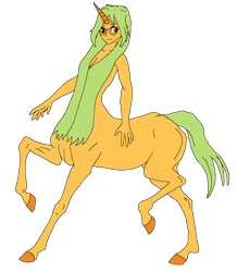 Size: 754x866 | Tagged: safe, artist:cdproductions66, artist:nypd, oc, oc only, oc:honey nevaeh, centaur, monster girl, taur, alternate hairstyle, base used, centaurified, cleavage, female, glasses, godiva hair, green eyes, green hair, hooves, horn, human head, missing accessory, missing cutie mark, raised hooves, simple background, solo, strategically covered, transparent background, unicorn horn, unitaur