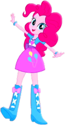 Size: 298x570 | Tagged: safe, artist:daniel10203040, pinkie pie, human, equestria girls, g4, boots, clothes, cute, diapinkes, eg stomp, high heel boots, jacket, shirt, shoes, simple background, skirt, solo, transparent background