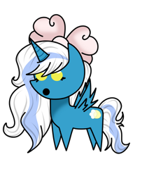 Size: 588x700 | Tagged: safe, artist:kaitlynnnicole, oc, oc:fleurbelle, alicorn, pony, adorabelle, alicorn oc, bow, chibi, cute, female, hair bow, horn, mare, ocbetes, simple background, surprised, transparent background, wings, yellow eyes