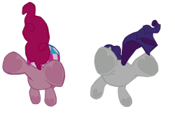 Size: 1280x855 | Tagged: safe, artist:benpictures1, pinkie pie, rarity, earth pony, pony, unicorn, g4, my little pony: the movie, balloonbutt, butt, cute, diapinkes, duo, female, frog (hoof), helmet, inkscape, mare, plot, raribetes, rearity, simple background, transparent background, underhoof, vector