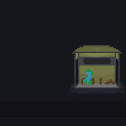 Size: 400x400 | Tagged: safe, artist:valuable ashes, oc, oc:valuable ashes, earth pony, pony, alone, bench, pixel art, solo, train station, void, window