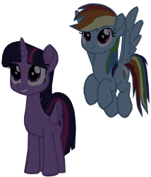 Size: 1280x1494 | Tagged: safe, artist:benpictures1, rainbow dash, twilight sparkle, alicorn, pegasus, pony, g4, my little pony: the movie, cute, dashabetes, duo, duo female, female, inkscape, lesbian, mare, ship:twidash, shipping, simple background, transparent background, twiabetes, twilight sparkle (alicorn), vector