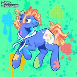 Size: 1440x1440 | Tagged: safe, artist:seasemissary, oc, earth pony, pony, male, solo, stallion