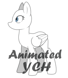 Size: 1300x1500 | Tagged: safe, artist:aakariu, oc, oc only, pegasus, pony, animated, commission, flapping wings, gif, simple background, solo, white background, wings, ych animation, your character here