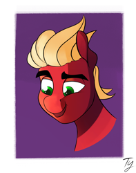 Size: 1500x1900 | Tagged: safe, artist:tyleks, sprout cloverleaf, earth pony, pony, g5, my little pony: a new generation, bust, colored, cute, male, portrait, simple background, smiling, solo, stallion