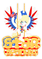 Size: 1200x1700 | Tagged: safe, oc, oc only, oc:star spangle, pegasus, pony, :p, badge, blonde, braid, colored hooves, feathered fetlocks, female, flag, gold hooves, hat, hooves, mare, name tag, nation ponies, ponified, simple background, solo, spread wings, starry eyes, swing, tongue out, transparent background, united states, wingding eyes, wings