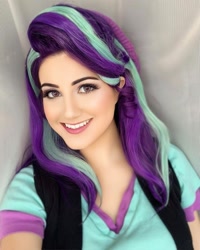 Size: 864x1080 | Tagged: safe, artist:sarahndipity cosplay, edit, faceapp, starlight glimmer, human, equestria girls, equestria girls specials, g4, mirror magic, clothes, cosplay, costume, irl, irl human, photo