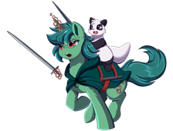 Size: 3359x2550 | Tagged: safe, artist:pridark, oc, oc only, pony, unicorn, commission, furry, glasses, high res, horn, levitation, magic, melee weapon, simple background, sword, telekinesis, transparent background, unicorn oc, weapon
