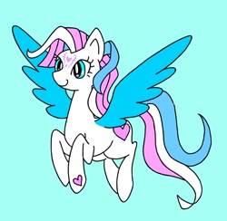 Size: 1200x1170 | Tagged: safe, artist:stacy_165cut, star catcher, pegasus, pony, g3, blue background, female, mare, simple background, solo, wings