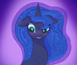 Size: 2000x1685 | Tagged: safe, artist:enonnnymous, princess luna, alicorn, pony, g4, blushing, chest fluff, floppy ears, looking down, smiling, solo