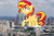 Size: 2336x1564 | Tagged: safe, artist:tardifice, artist:thegiantponyfan, sunset shimmer, pony, unicorn, g4, female, florida, giant pony, giant sunset shimmer, giant unicorn, giantess, highrise ponies, irl, macro, mare, mega giant, photo, ponies in real life, tampa