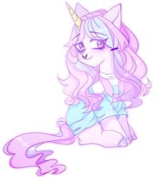 Size: 1024x1174 | Tagged: safe, artist:toffeelavender, oc, oc only, pony, unicorn, clothes, horn, nose piercing, nose ring, piercing, simple background, solo, transparent background, unicorn oc