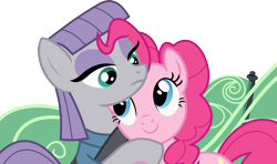 Size: 1400x826 | Tagged: safe, artist:seahawk270, maud pie, pinkie pie, earth pony, pony, g4, maud pie (episode), season 4, cute, diapinkes, duo, duo female, female, hug, mare, pie sisters, sibling love, siblings, simple background, sisterly love, sisters, transparent background, vector