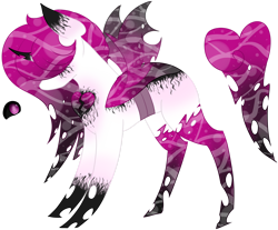 Size: 1600x1322 | Tagged: safe, artist:scourge707, oc, oc only, aqua equos, changeling, hybrid, original species, pony, changeling aqua equos, closed species, purple changeling, simple background, solo, transparent background