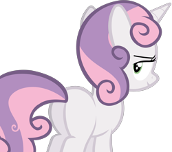 Size: 3055x2704 | Tagged: safe, artist:anonymous, sweetie belle, pony, unicorn, g4, blank flank, butt, female, filly, foal, high res, plot, simple background, sweetie butt, transparent background