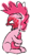 Size: 129x226 | Tagged: safe, artist:kristelpokemonfan, edit, pinkie pie, earth pony, pony, g4, angry, blushing, cropped, female, floppy ears, mare, misleading thumbnail, prehensile tail, simple background, tail, tail hold, tsundemena pie, tsundere, tsundere pie, white background