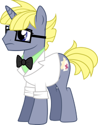 Size: 2096x2672 | Tagged: safe, artist:mint-light, artist:mlptmntfan2000, oc, oc only, oc:dr. colthooves, pony, unicorn, base used, bowtie, glasses, high res, male, simple background, solo, stallion, transparent background
