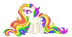 Size: 11319x5800 | Tagged: safe, artist:aurorakaufmann, derpibooru exclusive, oc, oc only, oc:rebel pride, earth pony, pony, eyeshadow, female, grin, makeup, mare, markings, multicolored hair, pride month, rainbow hair, simple background, smiling, solo, transparent background
