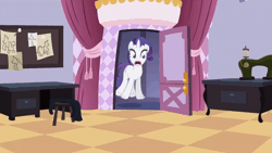 Size: 520x293 | Tagged: safe, edit, edited screencap, screencap, rarity, pony, unicorn, canterlot boutique, g4, sisterhooves social, animated, floating, gif, scared, surprised