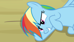 Size: 1000x563 | Tagged: safe, screencap, rainbow dash, pegasus, pony, g4, read it and weep, season 2, dirt road, evil smile, female, grin, lying down, mare, on side, smiling, solo