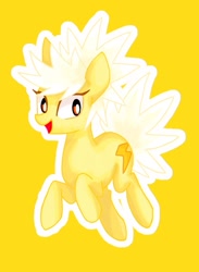 Size: 621x850 | Tagged: safe, artist:stacy_165cut, oc, oc only, earth pony, pony, female, mare, outline, simple background, solo, yellow background