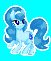 Size: 718x850 | Tagged: safe, artist:stacy_165cut, oc, oc only, earth pony, pony, blue background, female, mare, outline, simple background, solo