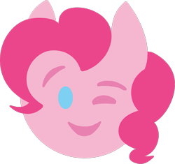 Size: 1107x1041 | Tagged: safe, artist:legendoflink, pinkie pie, g4, emoji, exploitable, looking at you, one eye closed, pinkmoji, simple background, transparent background, wink